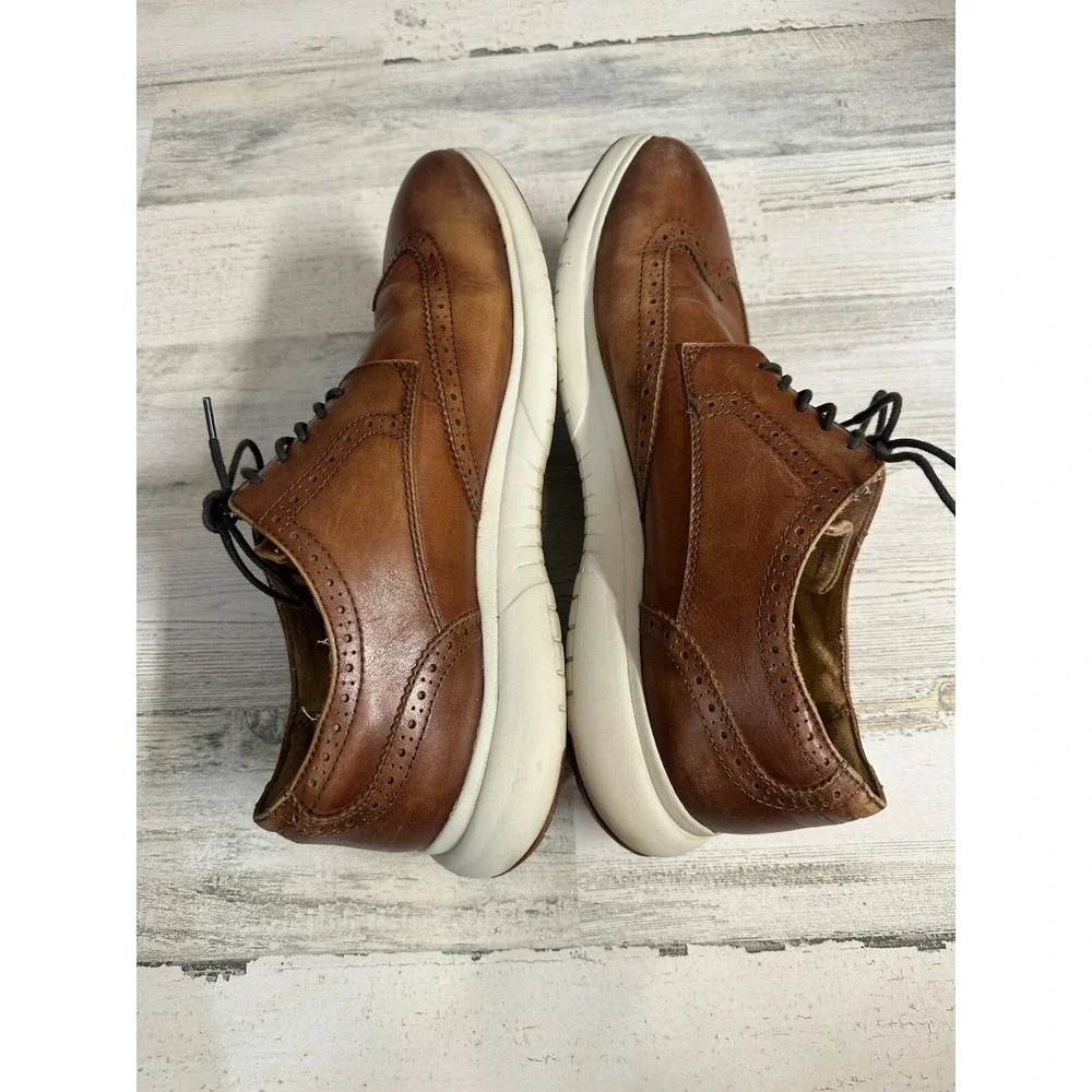 Florsheim Mens Leather Sneakers Size 10W Comfortech Oxford Lace Up WingTip Shoes